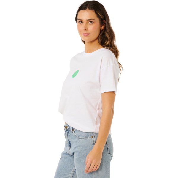 2026 Rip Curl Womens Icons Of Surf Relaxed Tee 0EGWTE - Optical White